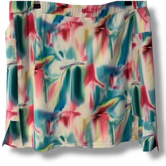Chico's Skort NWT Size 4 (20) Zenergy UPF Pleat Colorful Kawaii Pockets Pull-On - Picture 3 of 8